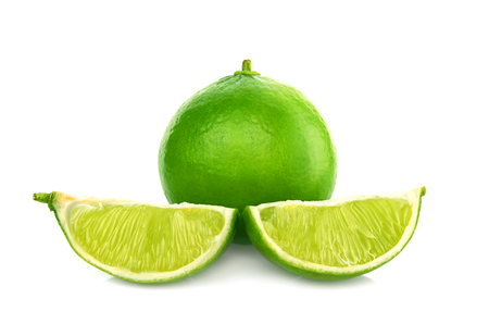lemon lime on white backgroundの写真素材
