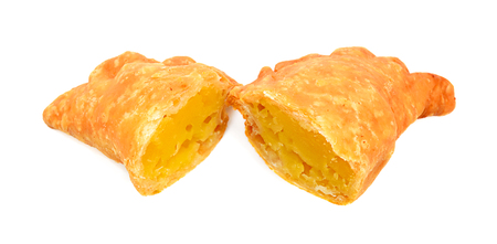 Curry puff on white backgroundの写真素材