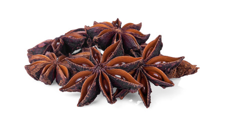 Chinese star anise seed isolated over the white background.の写真素材