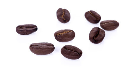 Roasted Coffee Bean on white backgroundの写真素材