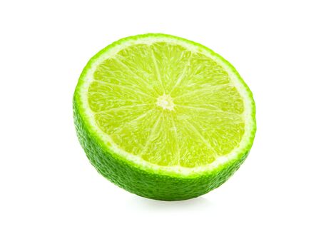 Lime cut isolated on white backgroundの写真素材