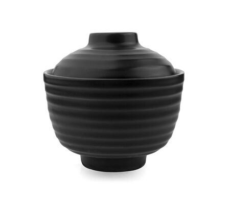 black bowl on white backgroundの写真素材