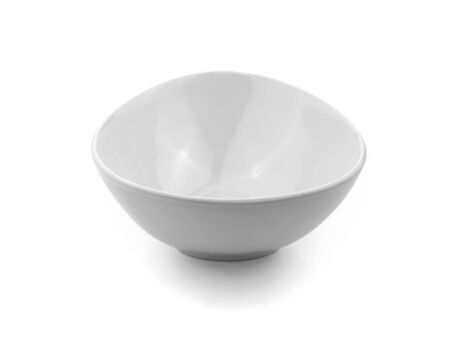white ceramics bowl isolated on white backgroundの写真素材
