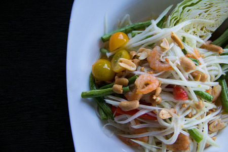 papaya salad, A spicy and famous traditional Thailand food