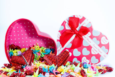 Heart box openedの写真素材