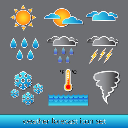 Vector set of basic forecast iconsのイラスト素材