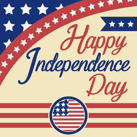 Happy independence day celebration greeting card 4th of Julyのイラスト素材