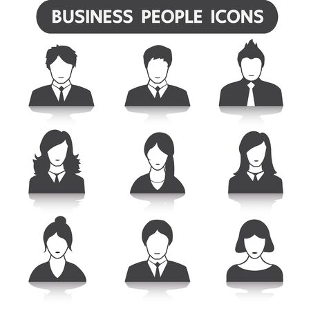 Male and female business people icon setのイラスト素材