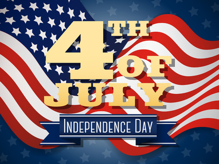 Independence day 4th of July wavy flag design Vector illustration.のイラスト素材