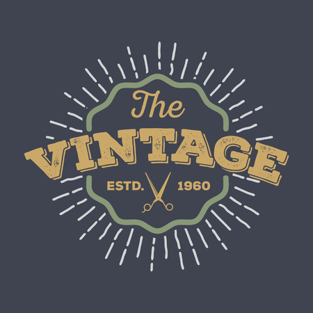 Vintage star burst badge logo design with retro color, For logo, label, emblem, banner, sticker, Insignia, T-shirt screen and printingのイラスト素材