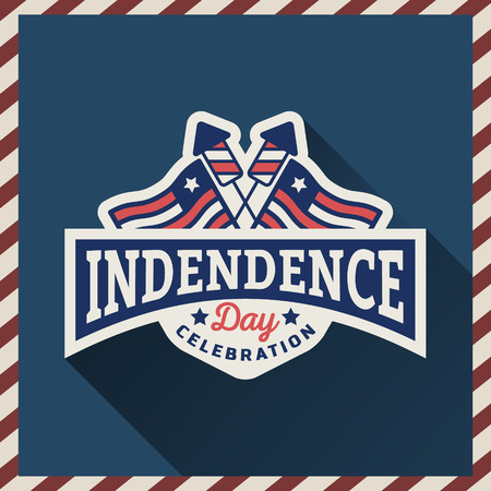 4th of July Badge logo for USA independence day celebration partyのイラスト素材