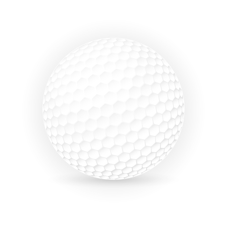 Golf ball isolated on white background, Vector illustrationのイラスト素材