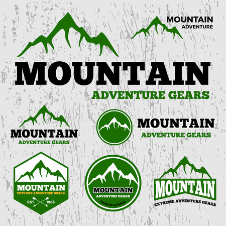 Premium mountain adventure vector logo template  The fonts used are all freeのイラスト素材