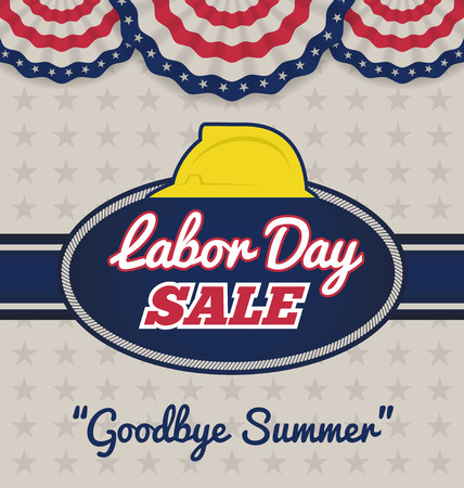 Labor day sale promotion advertising badge labels design. Vector illustrationのイラスト素材