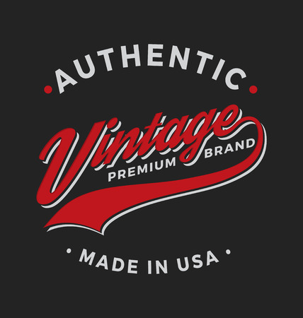 Authentic Vintage Premium Brand Apparel Design. Vector illustrationのイラスト素材