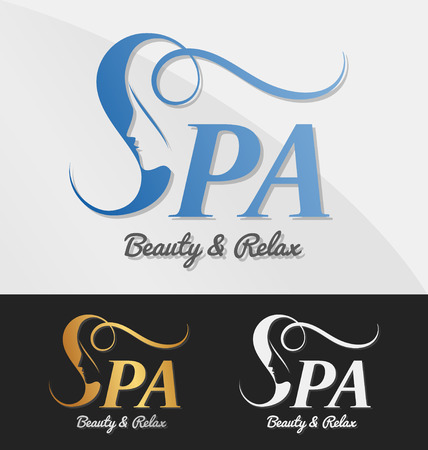 Beautiful female face in negative space on letter S logo design. Suitable for spa, massage, salon, cosmetic and beauty concept with letter s. Vector illustrationのイラスト素材