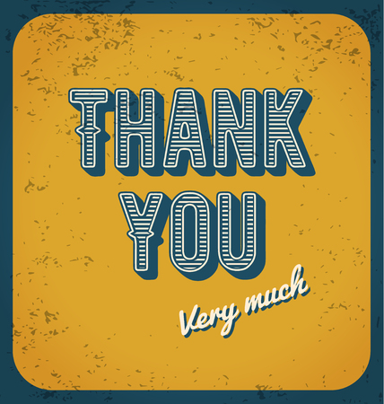 Thank you card typography design. Vintage autumn color tone and grunge texture. のイラスト素材