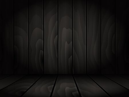 Realistic dark wooden board background.Vector illustrationのイラスト素材