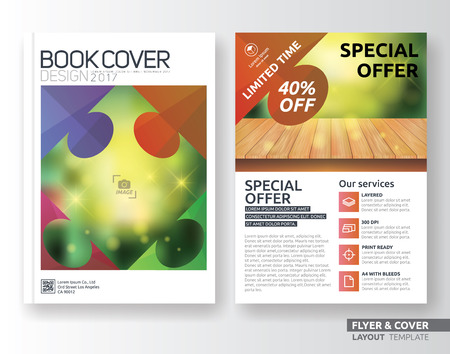 Multipurpose corporate business flyer layout template design. Suitable for leaflet, flyer, brochure, book cover and annual report. Layout in A4 size with bleeds.のイラスト素材
