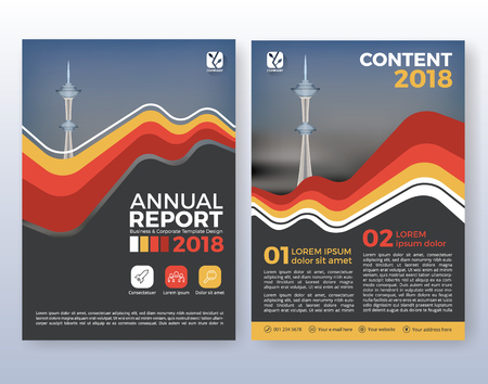 Suitable for flyer, brochure, book cover and annual report. red and black color scheme in A4 size layout template background with bleeds. Multipurpose corporate business flyer layout design.のイラスト素材