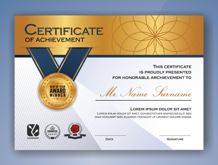 Multipurpose Professional Certificate Template Design for Print. Vector illustrationのイラスト素材