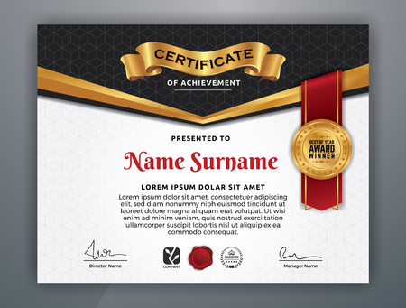Multipurpose Professional Certificate Template Design for Print. Vector illustrationのイラスト素材