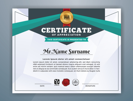 Multipurpose Modern Professional Certificate Template Design for Print. Vector illustrationのイラスト素材