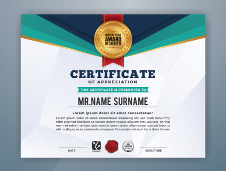 Multipurpose Modern Professional Certificate Template Design for Print. Vector illustrationのイラスト素材