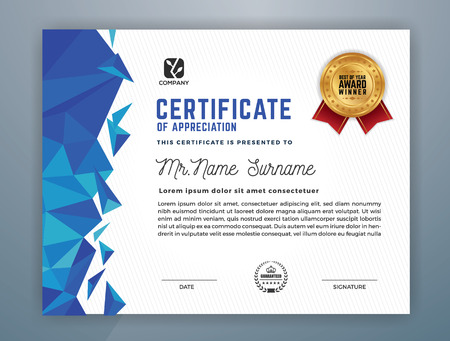 Multipurpose Modern Professional Certificate Template Design for Print. Vector illustration