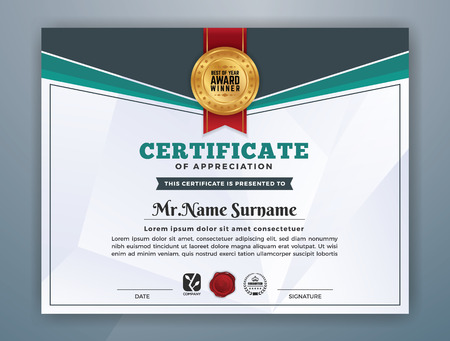 Multipurpose Modern Professional Certificate Template Design for Print. Vector illustrationのイラスト素材