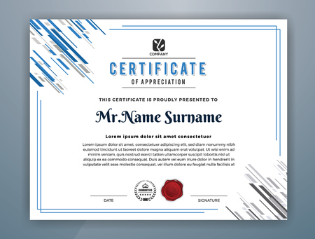 Multipurpose Modern Professional Certificate Template Design for Print. Vector illustrationのイラスト素材