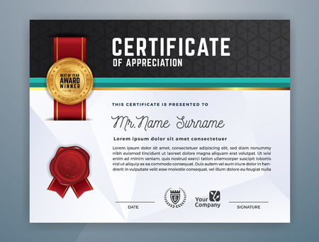 Multipurpose Modern Professional Certificate Template Design for Print. Vector illustrationのイラスト素材