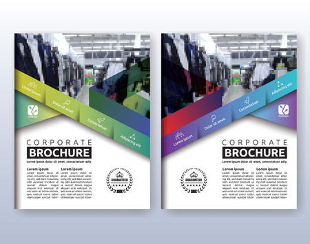 Multipurpose modern corporate business flyer layout design. Suitable for flyer, brochure, book cover and annual report. 8.5x11 inches document layout template background with bleeds.のイラスト素材