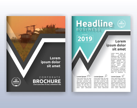 Multipurpose modern corporate business flyer layout design. Suitable for flyer, brochure, book cover and annual report. 8.5x11 inches document layout template background with bleeds.のイラスト素材