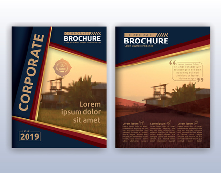 Multipurpose modern corporate business flyer layout design. Suitable for flyer, brochure, book cover and annual report. 8.5x11 inches document layout template background with bleeds.のイラスト素材