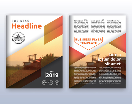 Multipurpose modern corporate business flyer layout design. Suitable for flyer, brochure, book cover and annual report. 8.5x11 inches document layout template background with bleeds.のイラスト素材