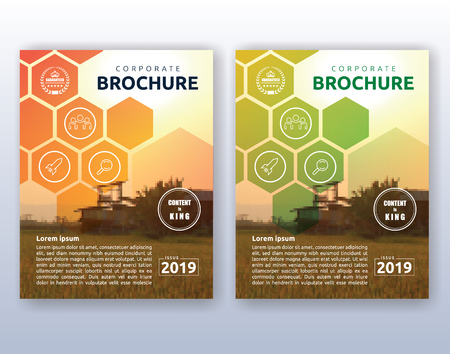 Multipurpose modern corporate business flyer layout design. Suitable for flyer, brochure, book cover and annual report. 8.5x11 inches document layout template background with bleeds.のイラスト素材