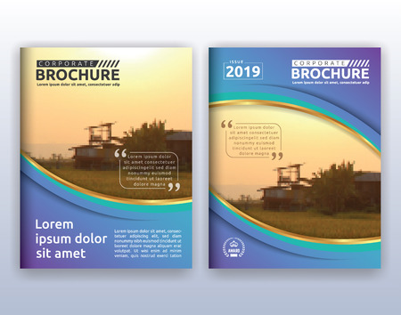 Multipurpose modern corporate business flyer layout design. Suitable for flyer, brochure, book cover and annual report. 8.5x11 inches document layout template background with bleeds.のイラスト素材