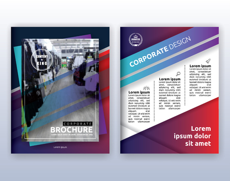 Multipurpose modern corporate business flyer layout design. Suitable for flyer, brochure, book cover and annual report. 8.5x11 inches document layout template background with bleeds.のイラスト素材