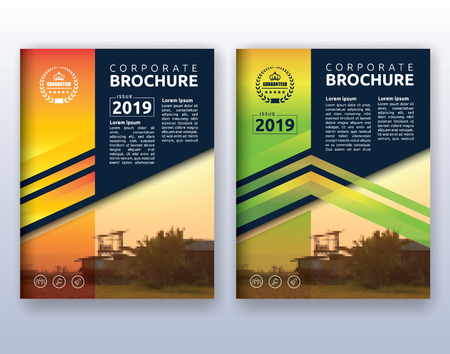 Multipurpose modern corporate business flyer layout design. Suitable for flyer, brochure, book cover and annual report. 8.5x11 inches document layout template background with bleeds.のイラスト素材