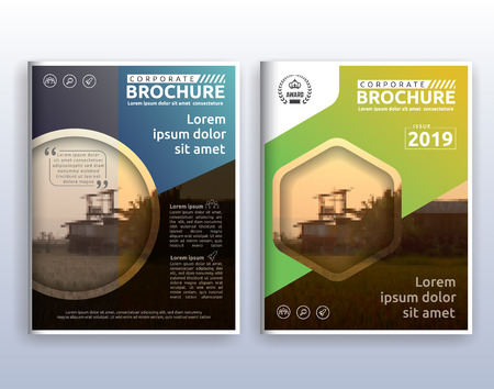 Multipurpose modern corporate business flyer layout design. Suitable for flyer, brochure, book cover and annual report. 8.5x11 inches document layout template background with bleeds.のイラスト素材