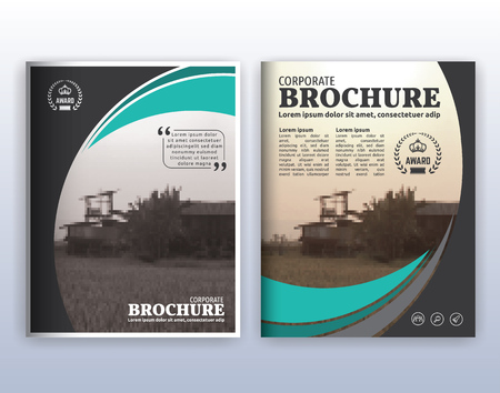 Multipurpose modern corporate business flyer layout design. Suitable for flyer, brochure, book cover and annual report. 8.5x11 inches document layout template background with bleeds.のイラスト素材