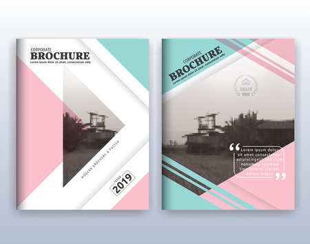 Multipurpose modern corporate business flyer layout design. Suitable for flyer, brochure, book cover and annual report. 8.5x11 inches document layout template background with bleeds.のイラスト素材