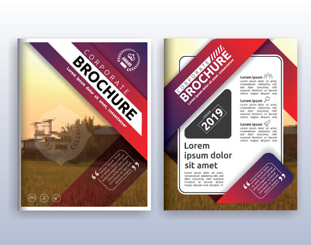 Multipurpose modern corporate business flyer layout design. Suitable for flyer, brochure, book cover and annual report. 8.5x11 inches document layout template background with bleeds.のイラスト素材