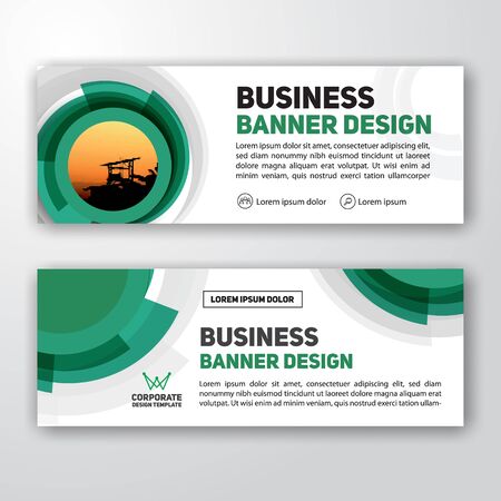 Modern corporate banner background design for letterhead, document header, web banner. Vector illustrationのイラスト素材