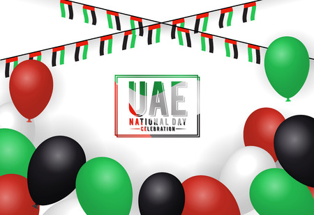 United Arab Emirates national day background design with colorful balloon. UAE holiday celebration background. Vector illustrationのイラスト素材