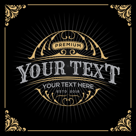 Vintage luxury banner template design.のイラスト素材