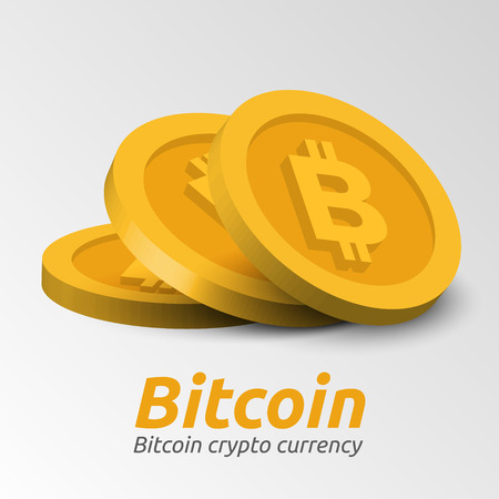 Golden Bitcoin symbols background. Blockchain technology for cryptocurrency. Letter B coins vector illustrationのイラスト素材