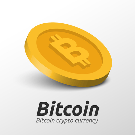 Golden Bitcoin symbols background. Blockchain technology for cryptocurrency. Letter B coins vector illustrationのイラスト素材