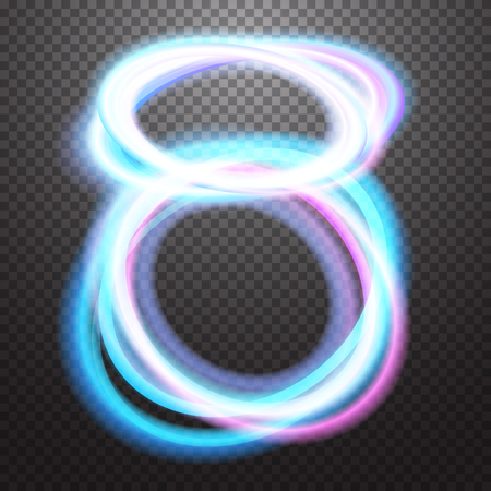 Shining neon light effect design element. Vector illustrationのイラスト素材